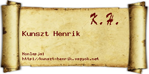 Kunszt Henrik névjegykártya